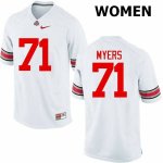 Women's Ohio State Buckeyes #71 Josh Myers White Nike NCAA College Football Jersey Spring XKA5244ZV